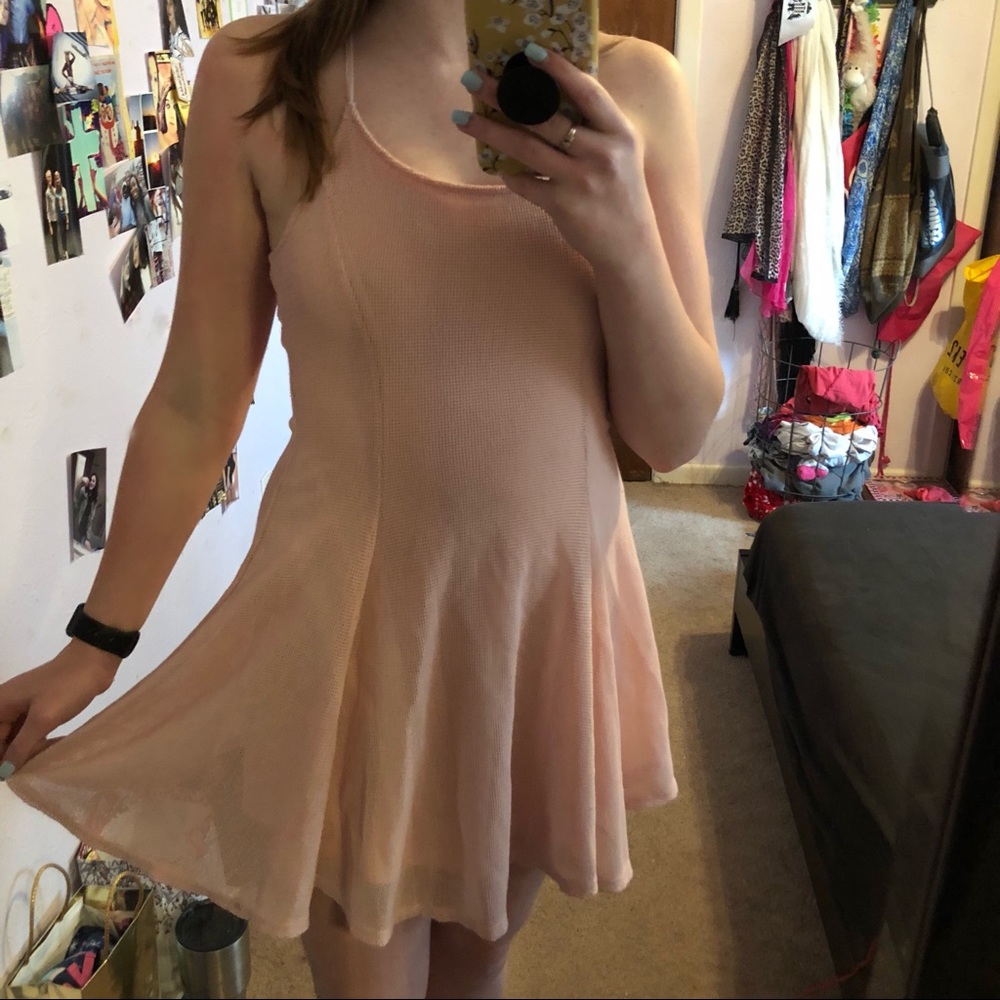 Pink crochet dress